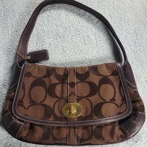 Vintage Coach Leather Canvas Signature Purse